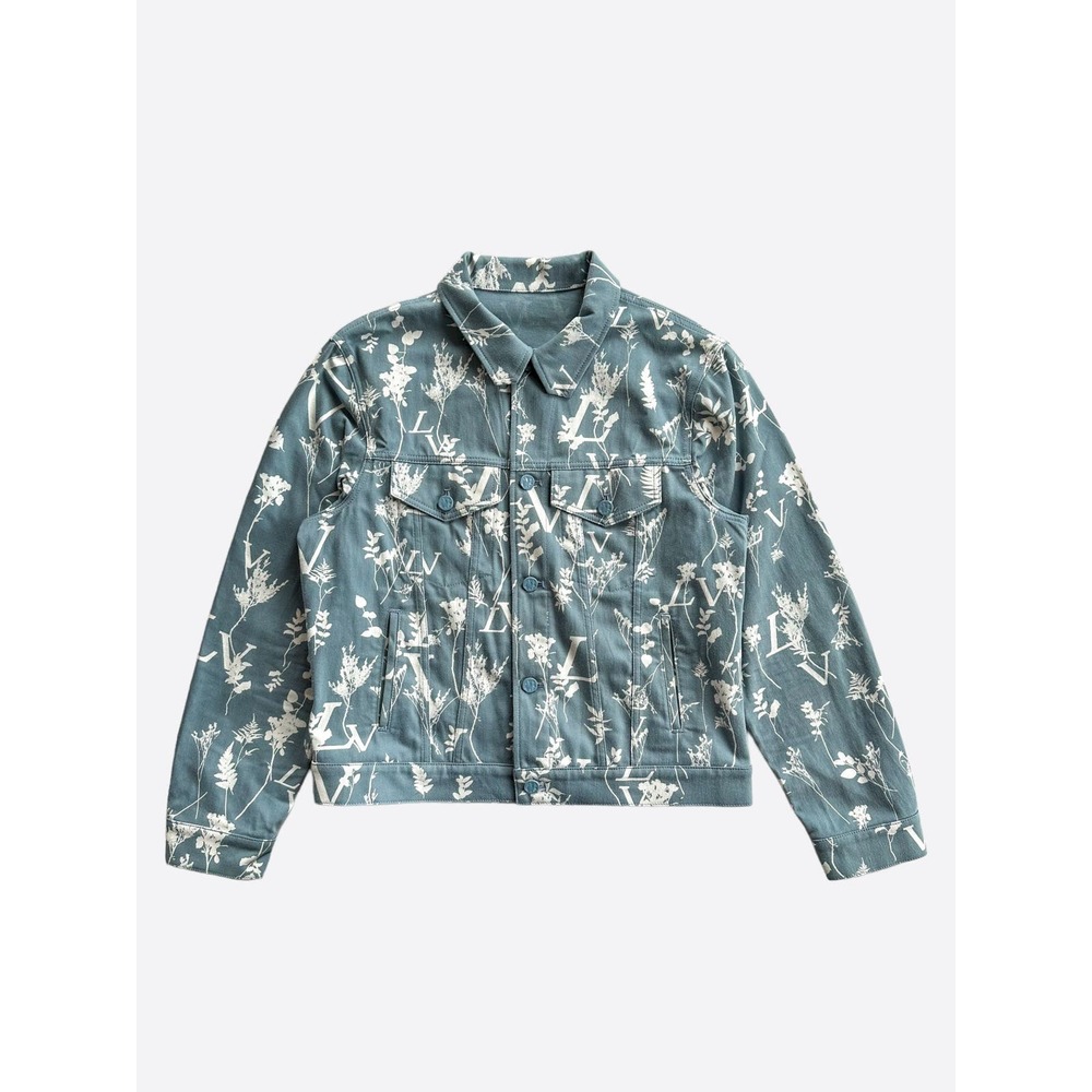 Louis Vuitton Blue & White LV Leaf Denim Jackets